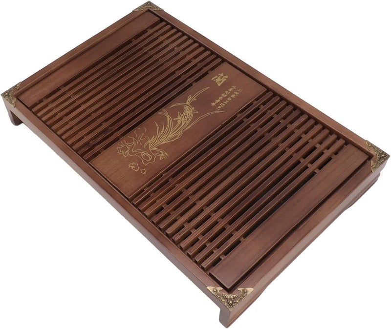 Chinese Gongfu Tea Tray, Wooden Kung Fu Tea Serving Tray with Drainage Pipe and for Table Storage, Removable and Large Capacity Water Storage (#2) - Image 2