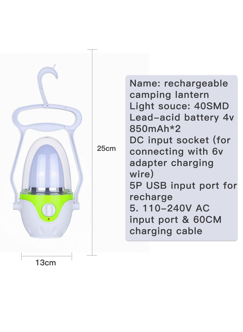 WEIDASI Rechargeable LED Camping Lantern Green White 15W - Image 2