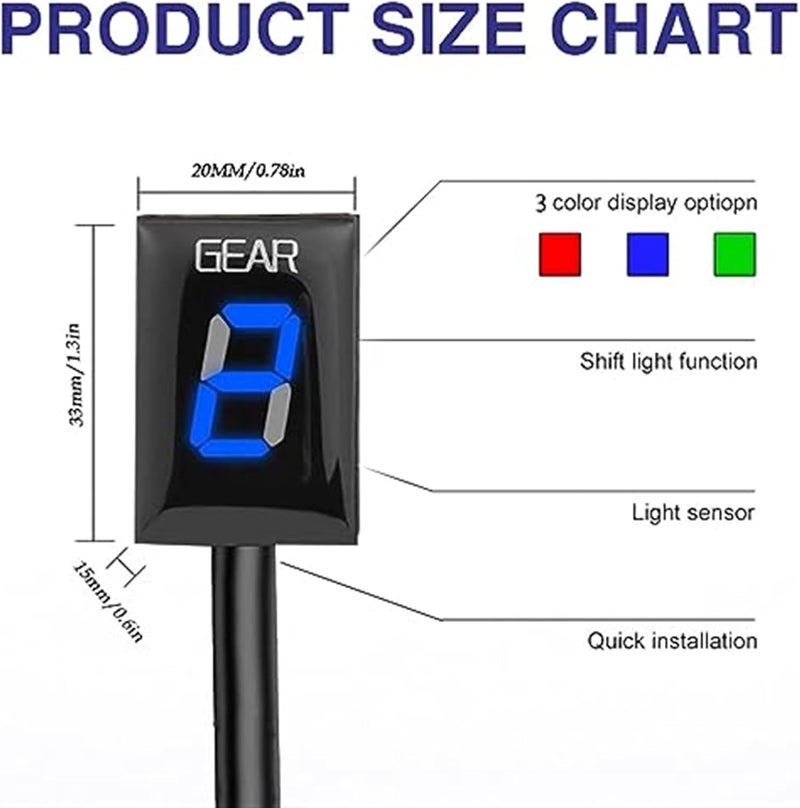 Vuzmode 1-6 Gear Indicator for Motorcycles - Image 5