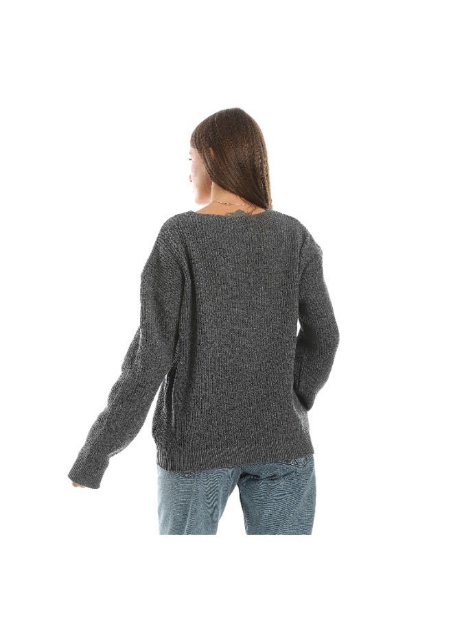 سيزار كارديجان صوف حريمي قصير  مزود بورود وزراير من الأمام - Image 4