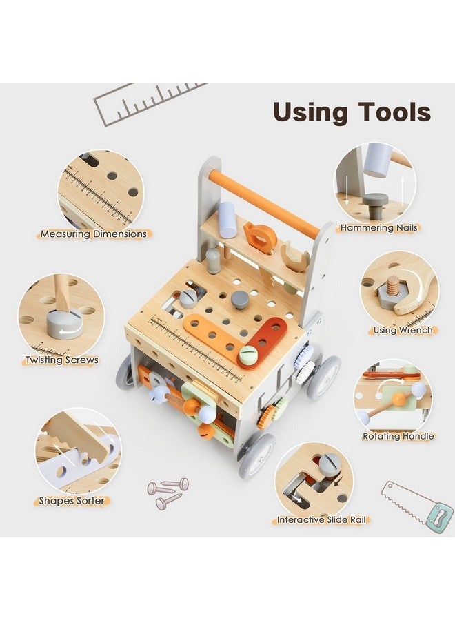 labebe Wooden Baby Walker, Baby Push Walker, Tool Toy For Toddlers, Adjustable Speed Baby Walker With Wheel, Learning Activity Walker For Girls Boys - Image 4