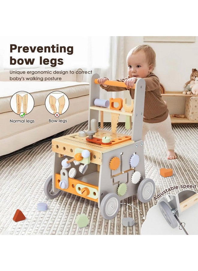 labebe Wooden Baby Walker, Baby Push Walker, Tool Toy For Toddlers, Adjustable Speed Baby Walker With Wheel, Learning Activity Walker For Girls Boys - Image 2