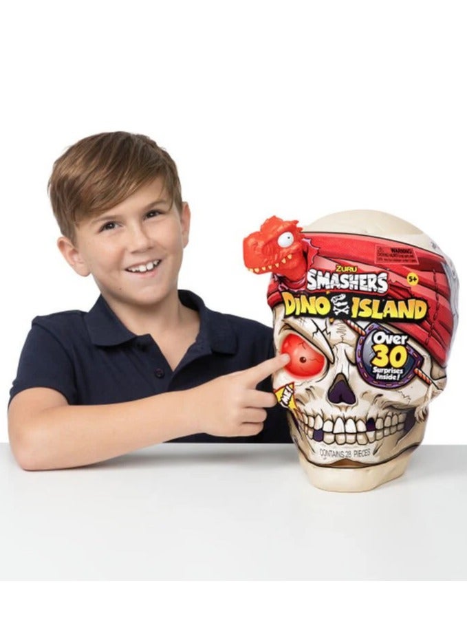 SMASHERS Smashers Dino Island Giant T-Rex Skull with 30+ Surprises and Mini Eggs, Dinosaur Discovery Toy For Kids,Boy Girl, Age 5+  - Image 4