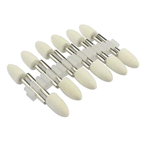 Luo ke 8mm Diameter Bullet Shape Polishing Buffing Wheels Wool Felt Mounted Mandrel Grinding Bits Grinder Head Rotary Tool Accessories Drill Tools Attachment - 1/8 Inch Shank - Image 2