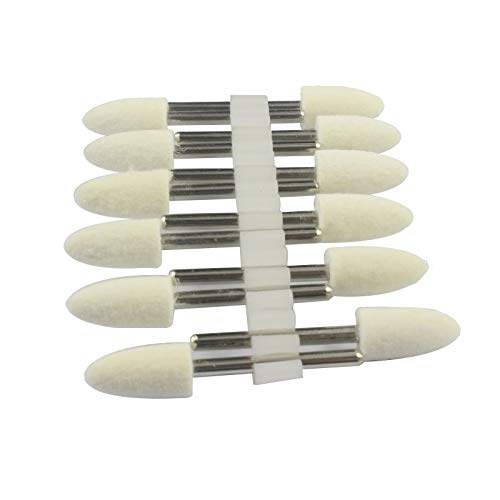 Luo ke 8mm Diameter Bullet Shape Polishing Buffing Wheels Wool Felt Mounted Mandrel Grinding Bits Grinder Head Rotary Tool Accessories Drill Tools Attachment - 1/8 Inch Shank - Image 3