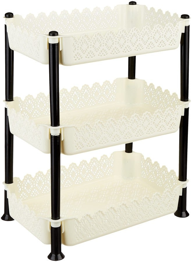 ARISTO Vertex 3 Layer Countertop Plastic Rack for Kitchen, Offices, Home, Hospitals, Schools, Doctors, Beauty Parlour, Saloons, Color May Vary, (40.5 X 26.5 X 44 Cm)