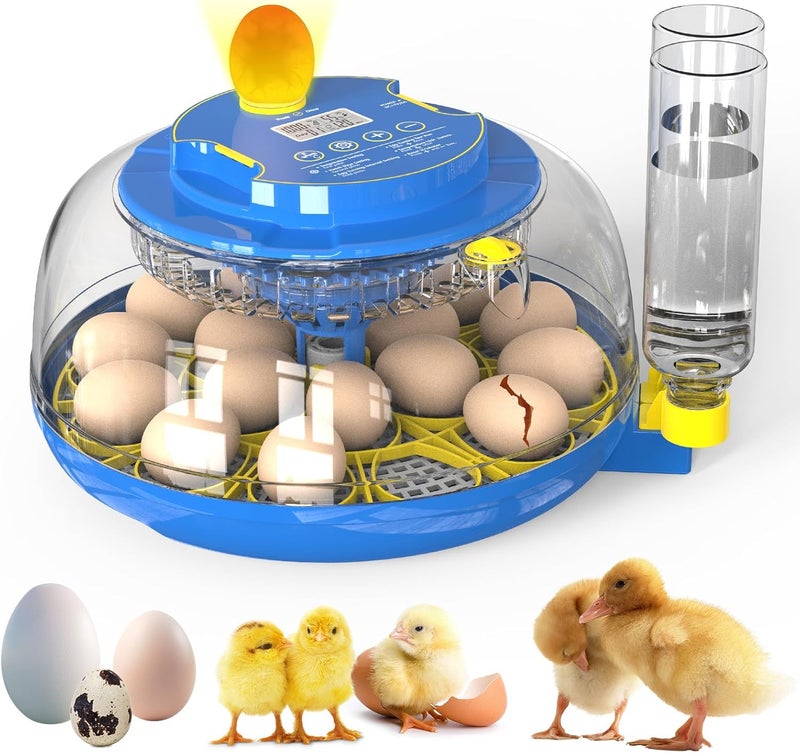 SENXINGYAN Egg Incubator for Hatching Chicks, 18 Eggs Automatic Egg Turner Multifunctional Smart Incubator 360° Clear Window with Temperature u0026 Humidity Control, Egg Candler for Poultry Chickens Ducks Quails - Image 1