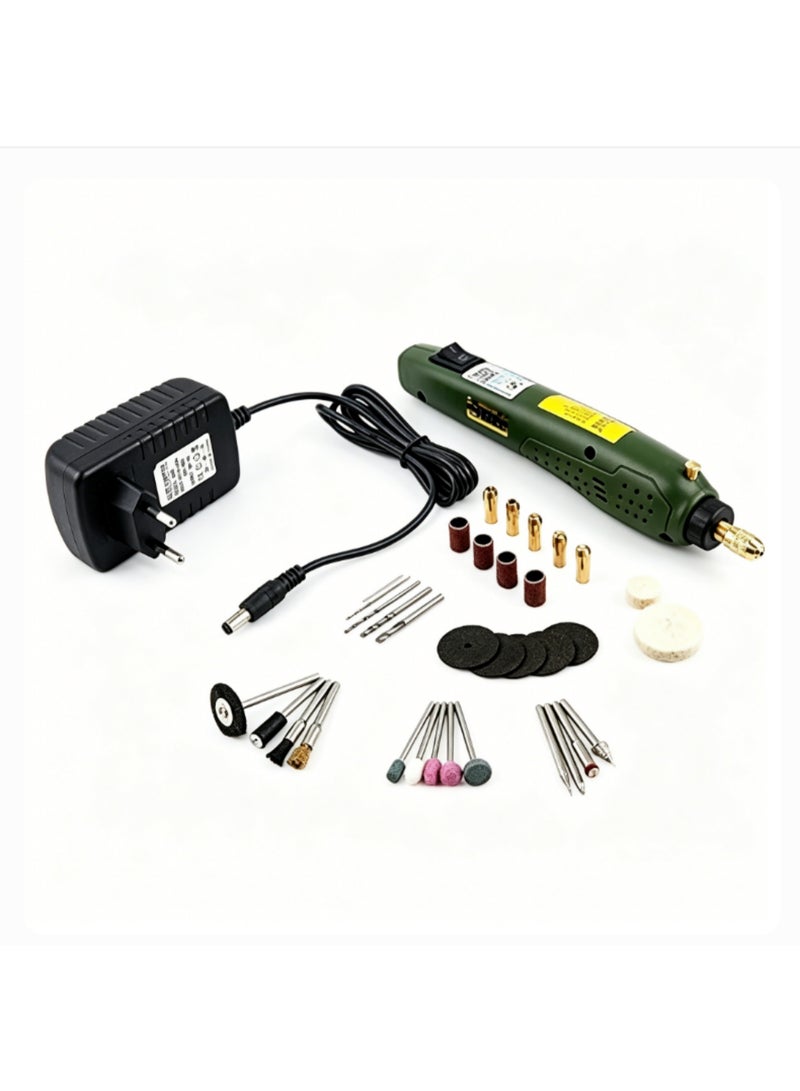 Mini Rotary Tool Kit With 35pcs Random Color Accessories Set For Wood Jewel Stone Small Crafts Cutting Drilling Grinding Engraving - Image 1