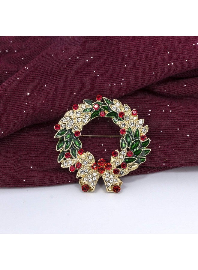 YOQUCOL 2 Pieces Christmas Brooch Pins Set For Women,Christmas Tree Brooch,Elk Wreath Brooch - Image 4