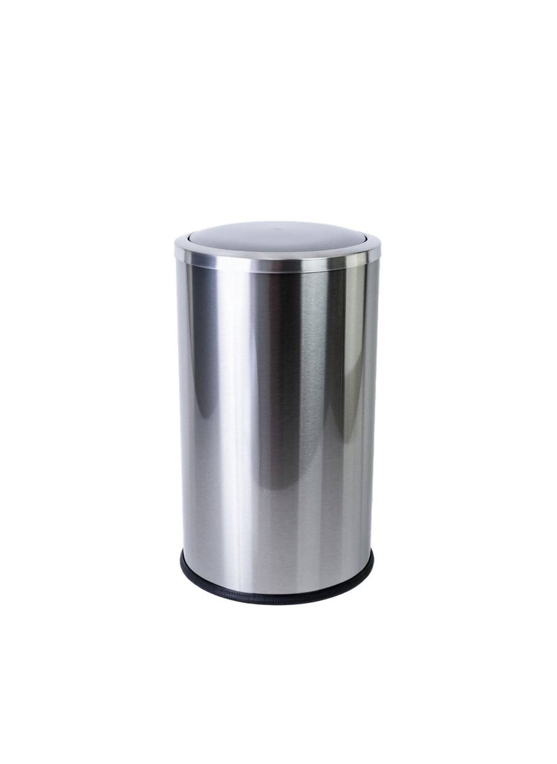 Primanova Vita stainless steel trash can swing, can be for in your home under desk, office, bedroom, bathroom,9 liter, silver  - Image 1