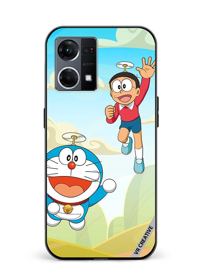 VR CREATIVE Protective Case Cover For Oppo Reno8 4G Dorami Design Multicolour - Image 1