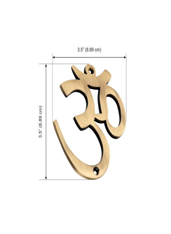 DEVDECOR Brass DEVDECOR, OM & Swastik Sculptures for Wall Hanging Decorative/Set of 3 Pcs. (2 pcs of swastik, 1 pcs of OM), Antique Yellow - Image 5