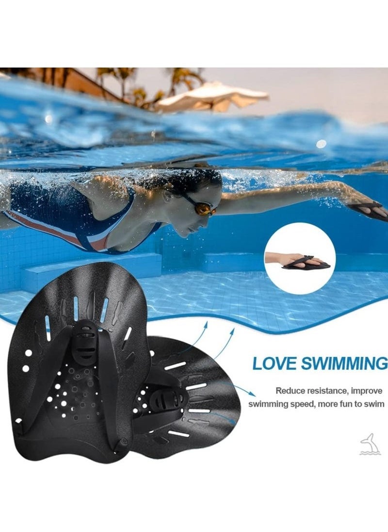 OMEVE 1 Pair Swim Paddles for Hand, Swimming Training Hand Paddles with Adjustable Straps, Swim Diving Training Hand Paddle for Men Women Children  - Image 2