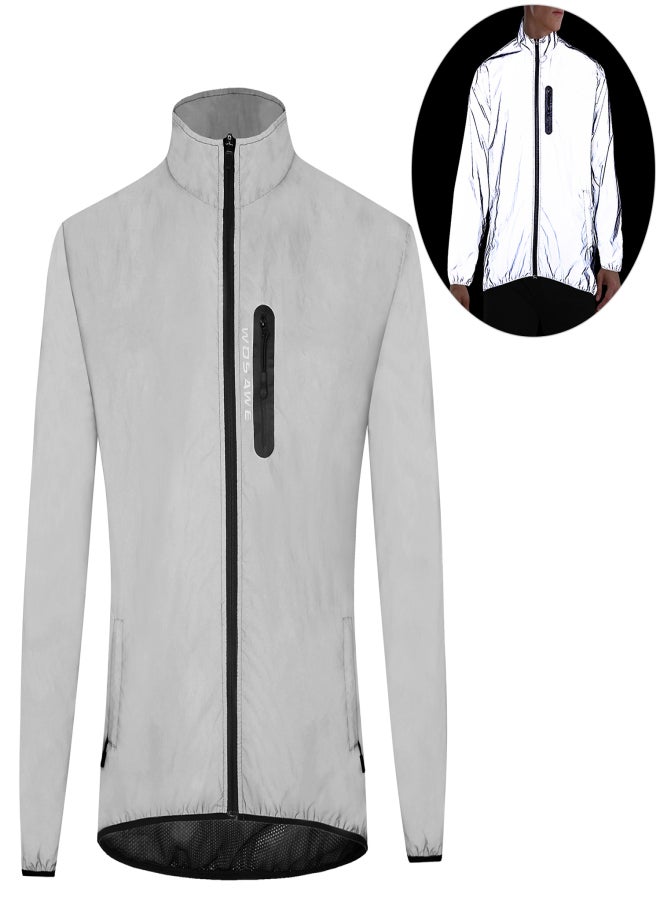 WOSAWE High Visibility Reflective Jacket Coat Waterproof Windproof Outdoor Night Sports Running Cycling Jacket - Image 2