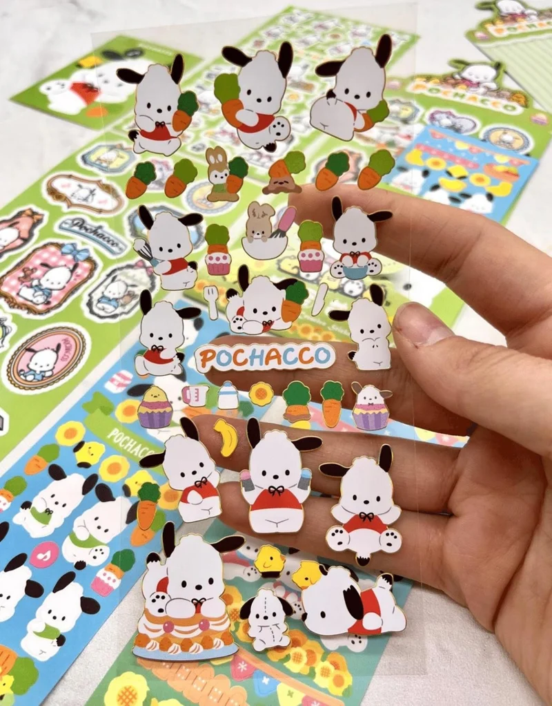 كاغيت جيمي دوكان Paper Ship Shop Sanrio Pochacco Character 6 Sheets Sticker Bullet Journal Decal