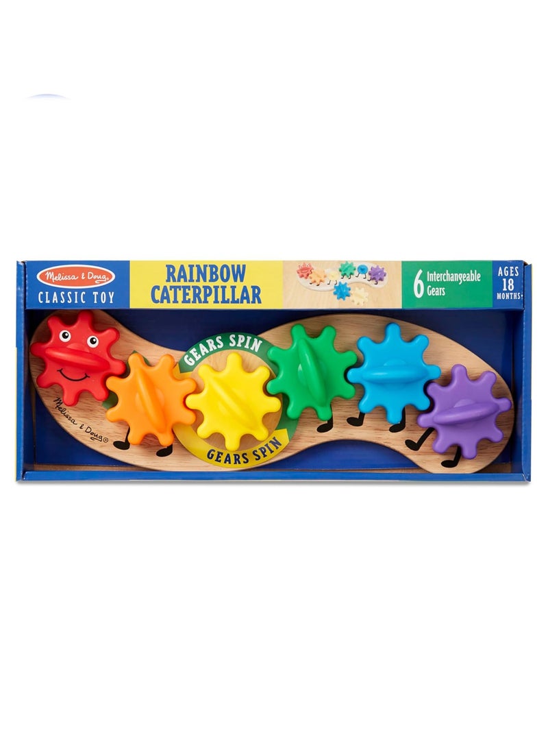 Melissa & Doug Melissa & Doug | Rainbow Caterpillar Gear Toy – 6 Interchangeable Gears | Wooden Educational Toy for Toddlers and Preschoolers | Ages 18 Months+  - Image 1