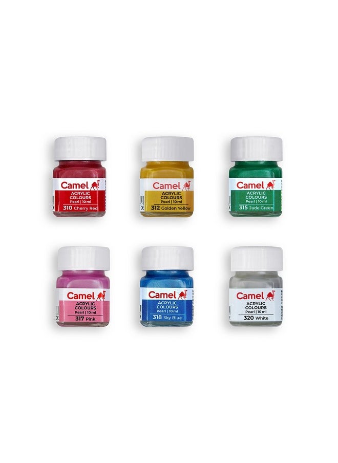 camel - Camel Camlin Kokuyo Fabrica Acrylic Pearl Color - 10ml Each, 6 Shades - Image 1