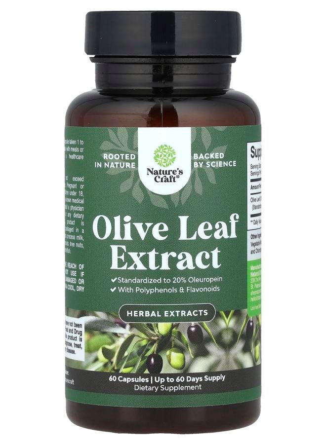 Nature's Craft Olive Leaf Extract 750 mg 60 Capsules - Image 1