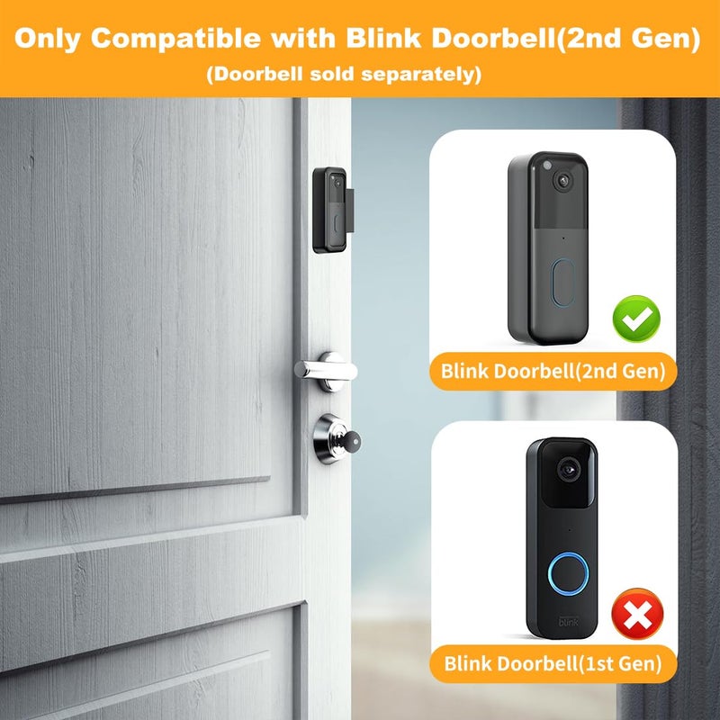 SENLEG Blink Doorbell Mount, Anti-Theft Video Doorbell Door Mount Bracket No Drilling, Not Block Doorbell Motion Sensor, Easy to Install, Fit for Blink Doorbell Camera (Black) - Image 2