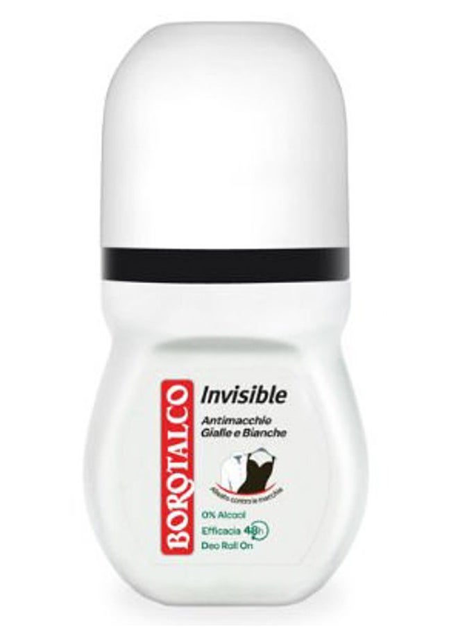 Borotalco :"Invisible" Anti-Stain Deodorant 1.69 Fluid Ounces (50ml) Deo Roll On (Pack of 2) [ Italian Import ]  - Image 2