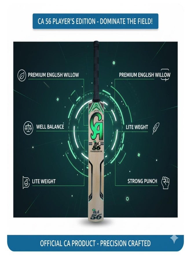 تبلد مضرب كريكيت من خشب الصفصاف الإنجليزي من SAG CA | مضرب خفيف الوزن كامل الحجم | مضرب فاخر من خشب الصفصاف الإنجليزي لكرة الموسم | مقبض مريح مصمم هندسيًا | مثالي للضربات القوية في مباريات الأندية والبطولات - Image 4
