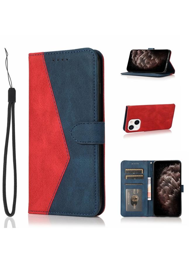 Zaboon Case For iPhone 13 mini Dual-color Stitching Leather Phone Case - Image 1