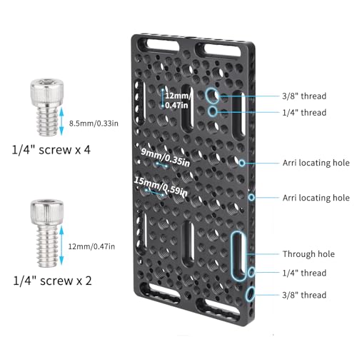INNOREL CP10 Multi-Functional Cheese Plate with 1/4" & 3/8" Threads, Switching Mounting Plate with Built-in ARRI Locating Holes for Camera and Tripod - Image 3