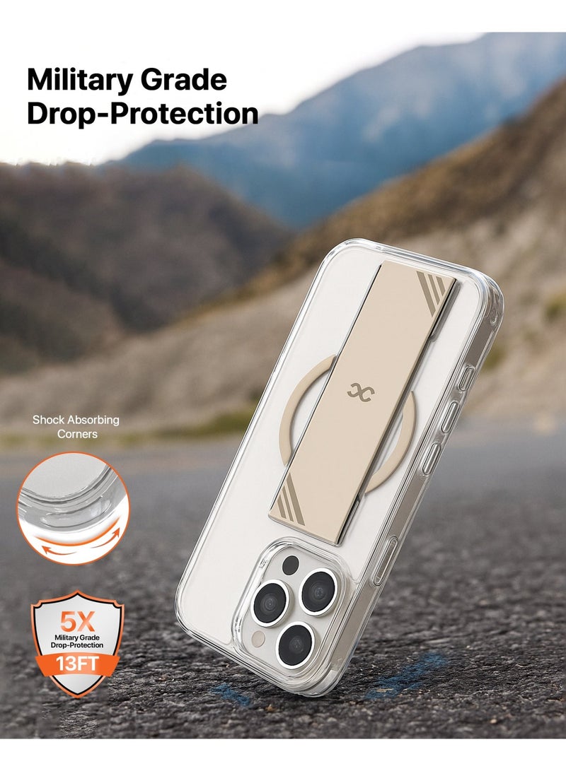 INFINYTY iPhone 16 Pro Max Transparent Case with Titanium Color Grip– GripX, Premium Duo-Material Build, MagSafe Compatible, Soft Flexi Grip, Mil. Grade Drop-Tested, Raised Edges for Screen & Camera Protection - Image 2