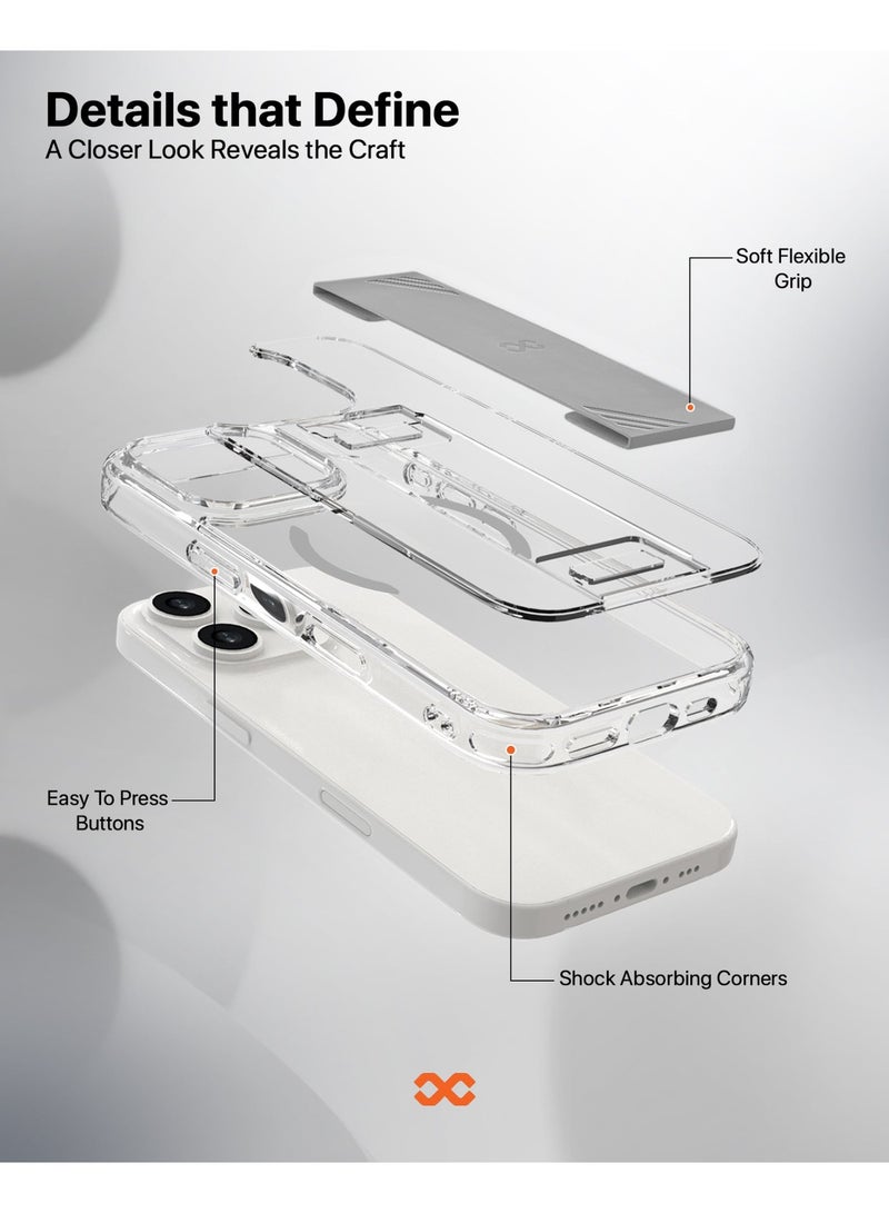 INFINYTY iPhone 16 Pro Max Transparent Case with Titanium Color Grip– GripX, Premium Duo-Material Build, MagSafe Compatible, Soft Flexi Grip, Mil. Grade Drop-Tested, Raised Edges for Screen & Camera Protection - Image 5