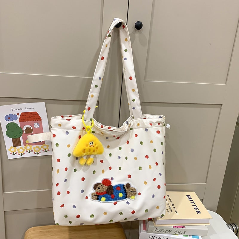 Korean Cute Puppy Girl Armpit Bag High-Looking Polka Dot Shoulder Bag Versatile Commuter Tote Bag - Image 1