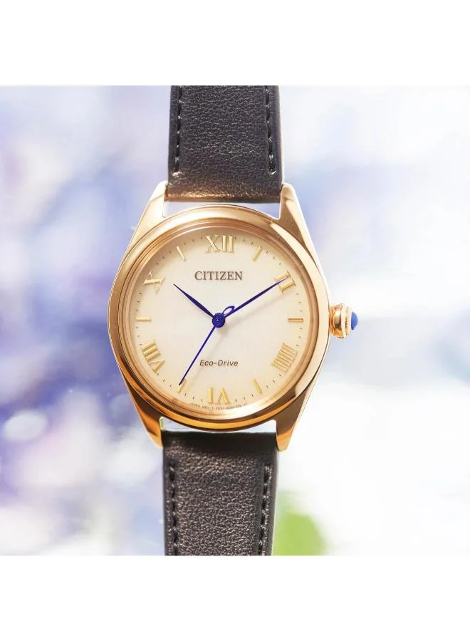 CITIZEN Women's Calf Leather Eco-Drive Women Watch EM1143-14Z - 33 mm