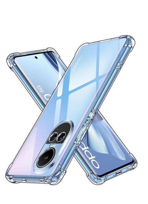 Silicone Back Cover Soft Case For Oppo Reno 10/Reno 10 Pro 5G Best Camera Protection|Inbuilt Dust Plugs Anti Slip Grip Ultra Clear Slim Back Cover Case Transparent