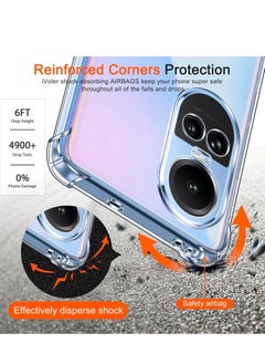Generic Silicone Back Cover Soft Case For Oppo Reno 10/Reno 10 Pro 5G Best Camera Protection|Inbuilt Dust Plugs Anti Slip Grip Ultra Clear Slim Back Cover Case Transparent  - Image 2