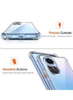 Generic Silicone Back Cover Soft Case For Oppo Reno 10/Reno 10 Pro 5G Best Camera Protection|Inbuilt Dust Plugs Anti Slip Grip Ultra Clear Slim Back Cover Case Transparent  - Image 5