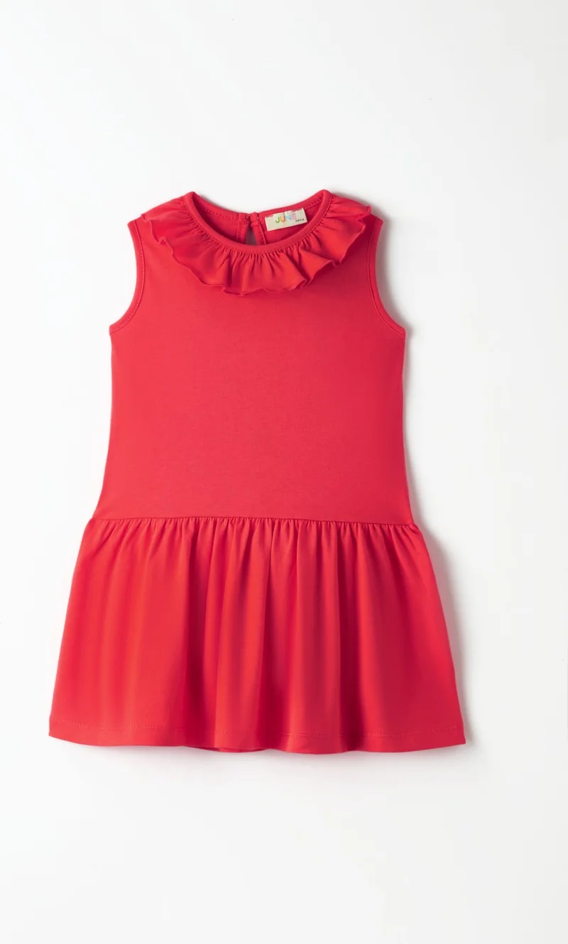 جون Girl's Collar Flounced Dress