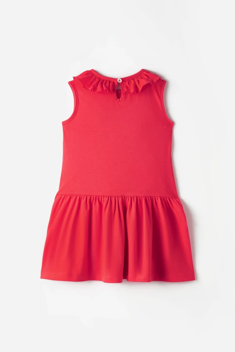 جون Girl's Collar Flounced Dress