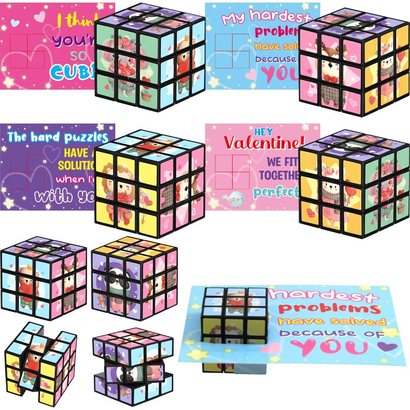 WorldBazaar 24 Packs Valentine Cubes for Kids with Cards Animal Puzzle Flip Cubes School Classroom Exchange Gift Prizes Valentine Party Supplies - Image 3