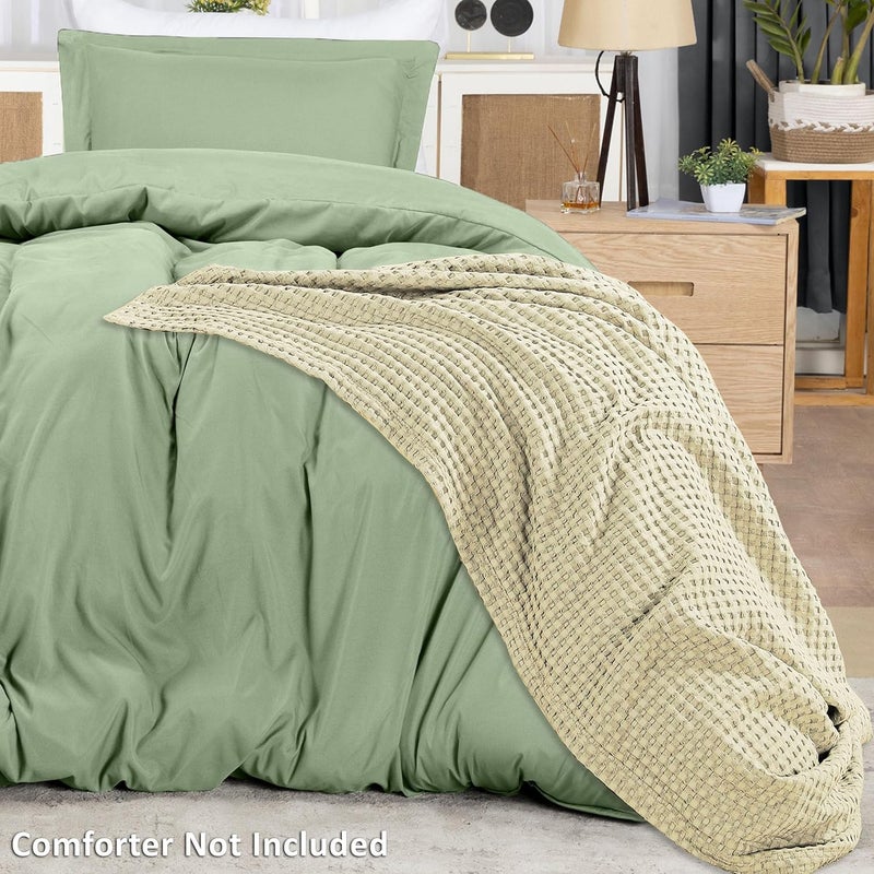 طقم غطاء لحاف من Utopia Bedding مقاس توأم - 1 غطاء لحاف مع 1 غطاء وسادة - 2 قطعة غطاء لحاف بإغلاق بسحاب - مايكروفايبر ممشط فائق النعومة، 68 × 90 بوصة (توأم/توأم إكس إل، حكيم) - Image 4