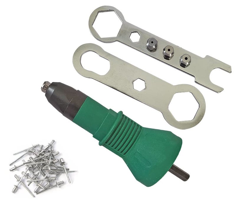 Inditrust 1pc Rivet Gun Adapter GREEN size (2.4, 3.2, 4.0, & 4.8) mm Light Duty Fast Hitting Rivet Gun with 30 rivets - Image 1