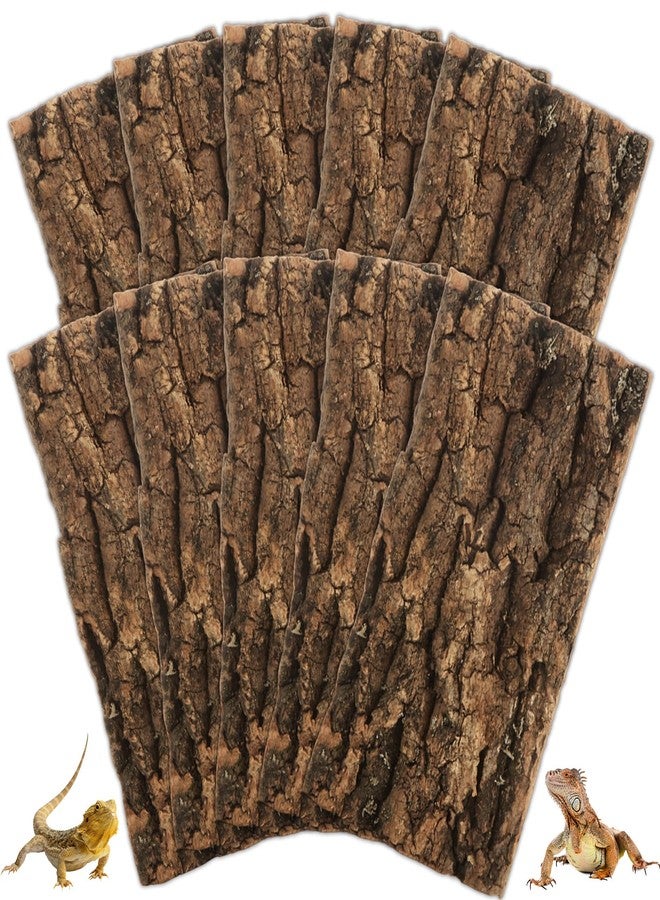 STARVAST 10PCS Cork Terrarium Background 7.9x3.9in Reptile Tank Background Board Habitat Decoration, Natural Cork Large Bark Climbing Mat for Gecko Lizard Tortoise Chameleon - Image 1