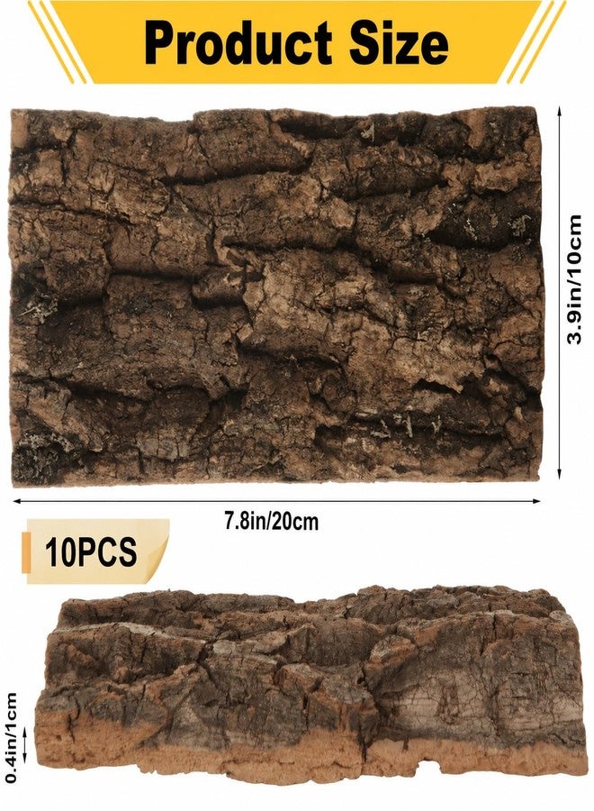 STARVAST 10PCS Cork Terrarium Background 7.9x3.9in Reptile Tank Background Board Habitat Decoration, Natural Cork Large Bark Climbing Mat for Gecko Lizard Tortoise Chameleon - Image 2