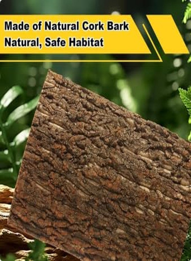 STARVAST 10PCS Cork Terrarium Background 7.9x3.9in Reptile Tank Background Board Habitat Decoration, Natural Cork Large Bark Climbing Mat for Gecko Lizard Tortoise Chameleon - Image 3