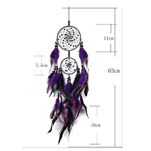 Tellpet Dream Catchers Purple Handmade Feather Dreamcatcher - Image 2