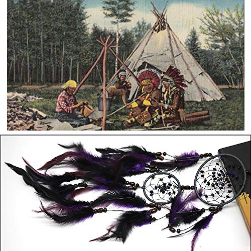 Tellpet Dream Catchers Purple Handmade Feather Dreamcatcher - Image 3