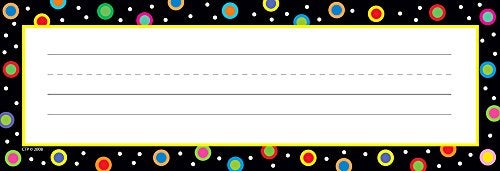 Creative Teaching Press Dots on Black Name Plates 4499 MultiBlack 312 X 9 in - Image 1