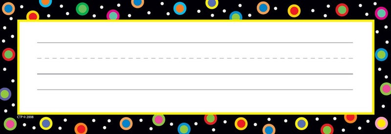 Creative Teaching Press Dots on Black Name Plates 4499 MultiBlack 312 X 9 in - Image 2