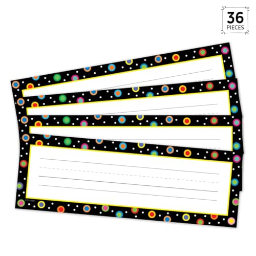 Creative Teaching Press Dots on Black Name Plates 4499 MultiBlack 312 X 9 in - Image 3