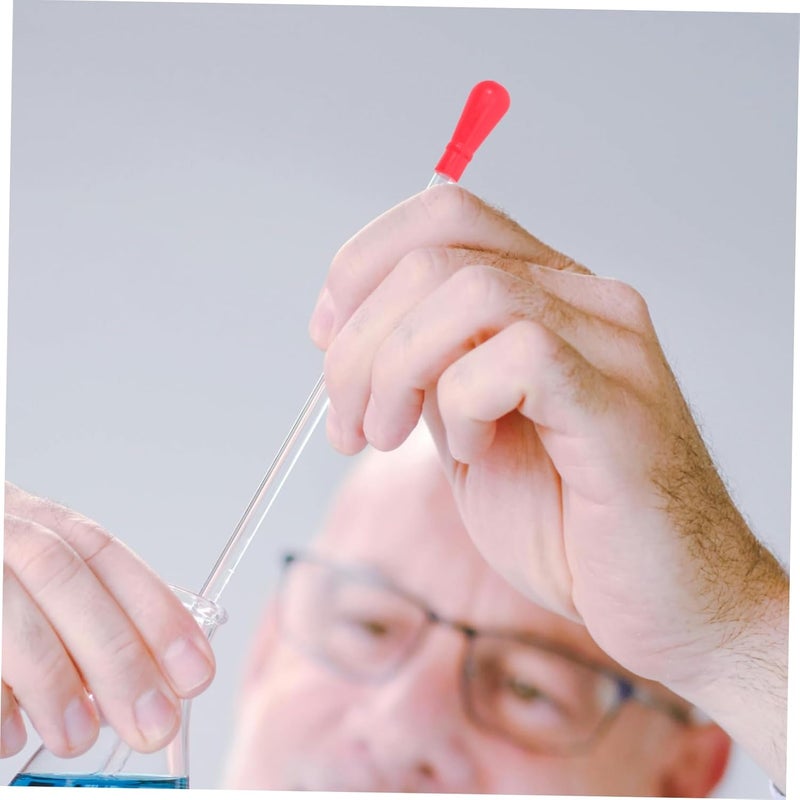 ABOOFAN 40Pcs Red Silicone Dropper Bulbs with Glass Pipettes Versatile Laboratory Supplies for Chemical Experiments Easy to Use Comfortable Handling Multi Compatible Dropper Caps - Image 5