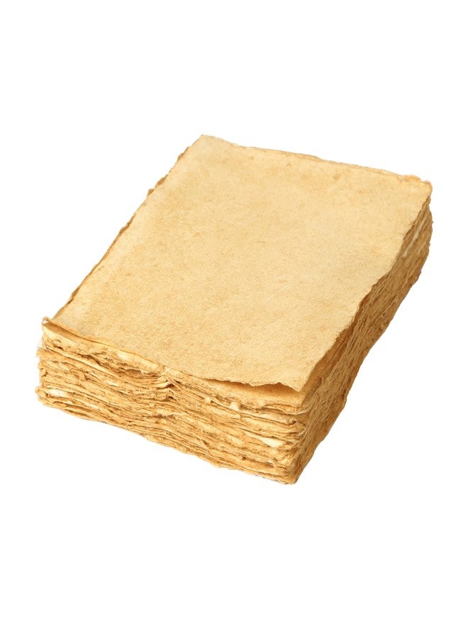 KomalC Handmade Deckle Edge Paper 8x6 Inches, 200 GSM Recycled Cotton Paper, Pack of 50 Sheets - Perfect for Watercolor, Drawing, and Calligraphy - Image 2