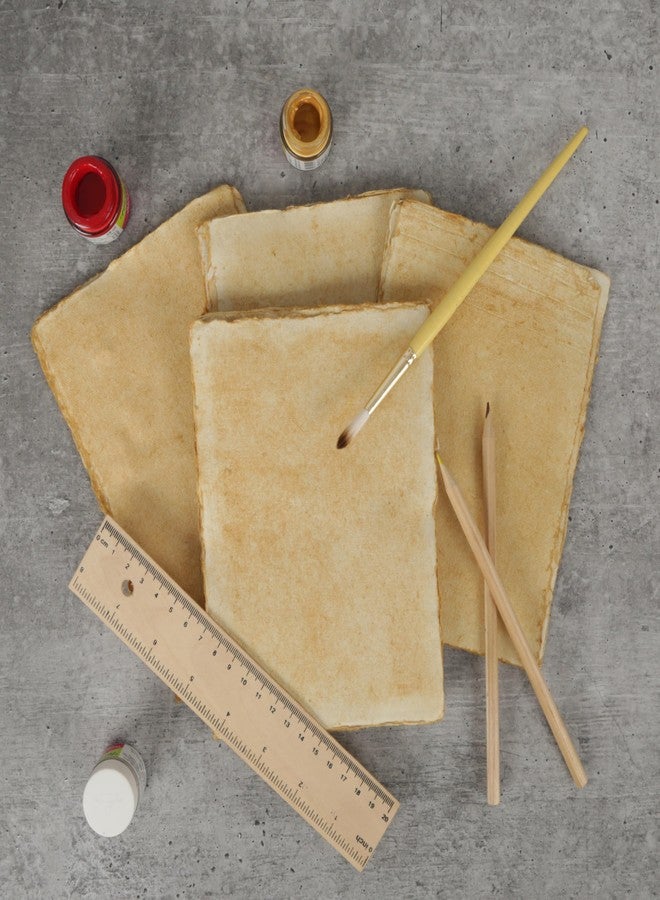 KomalC Handmade Deckle Edge Paper 8x6 Inches, 200 GSM Recycled Cotton Paper, Pack of 50 Sheets - Perfect for Watercolor, Drawing, and Calligraphy - Image 5